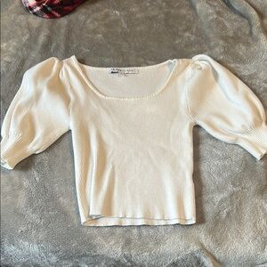 Celebrity Pink White Ribbed Crop Top